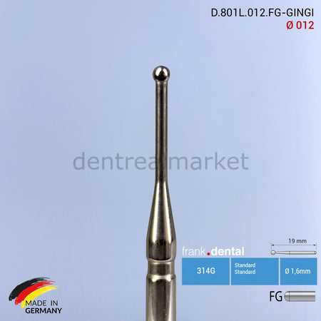 Frank Dental Gingiburs Soft Tissue & Gingivectomy Bur - 801L - Ø 012