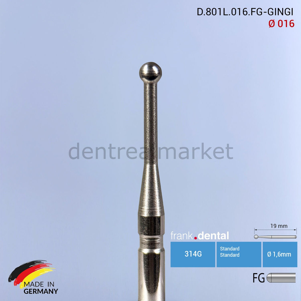 Frank Dental Gingiburs Soft Tissue & Gingivectomy Bur - 801L - Ø 016