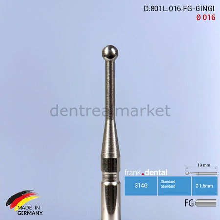 Frank Dental Gingiburs Soft Tissue & Gingivectomy Bur - 801L - Ø 016