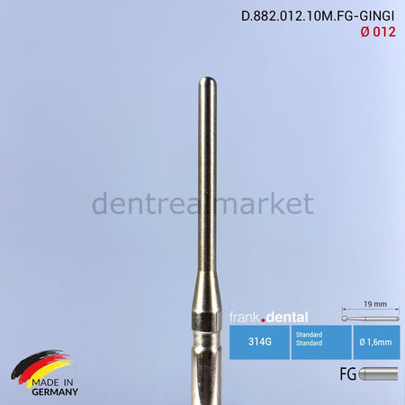 Frank Dental Gingiburs Soft Tissue and Gingivectomy Bur 882 Ø 012