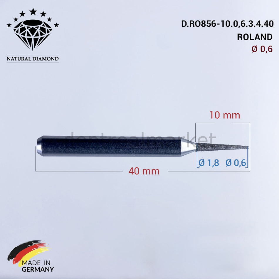 Frank Dental Diamond Milling Drill 0.6 mm for Roland Milling Machine