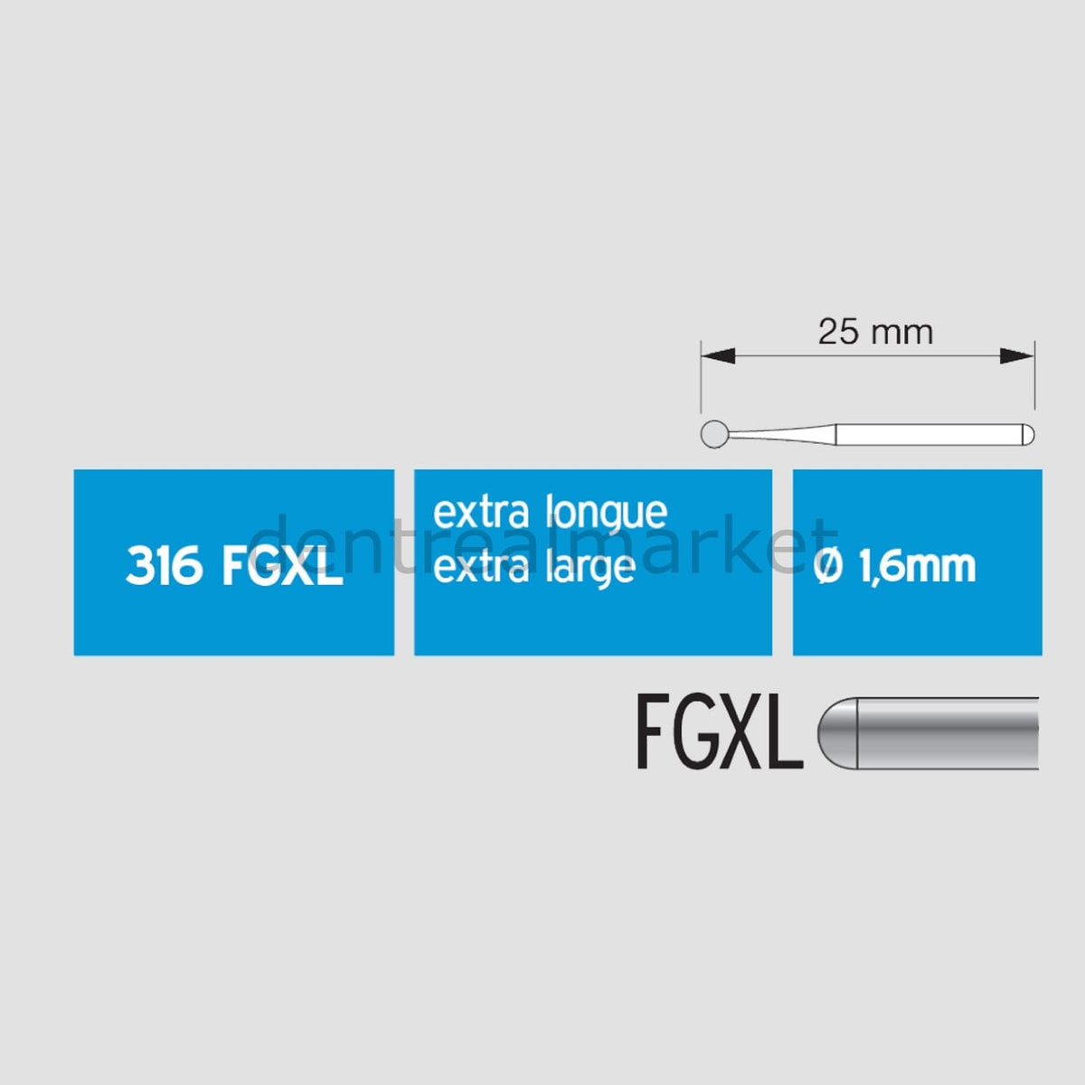 Frank Dental Titanium Carbide Lindemann Surgical Bur 162 – Turbine (FGXL)