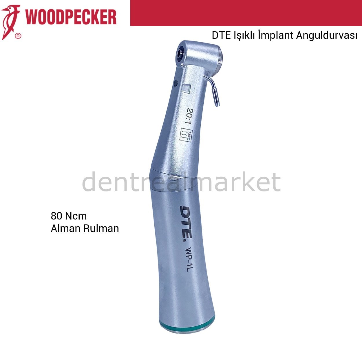 Woodpecker DTE Illuminated Implant Contra-angle 20:1 — 80 Ncm