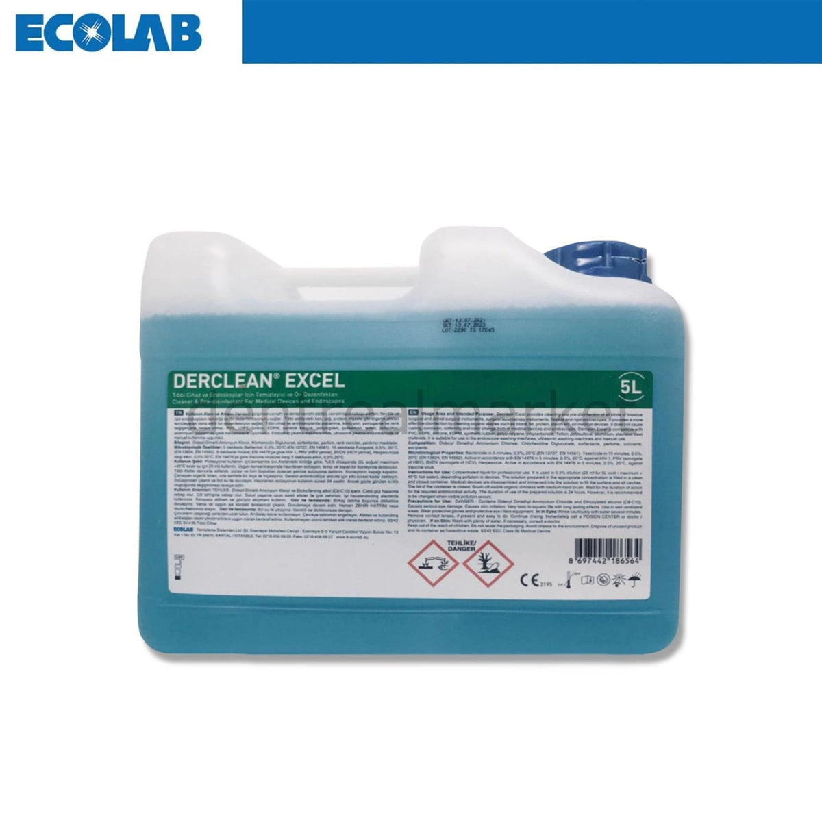 Ecolab Derclean Excel Concentrated Instrument Disinfectant 5 L