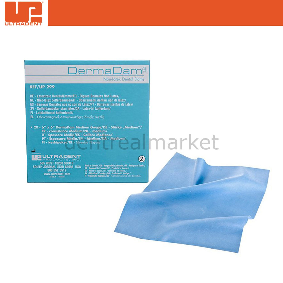 Ultradent DermaDam Synthetic Rubber Dam - 60 pcs
