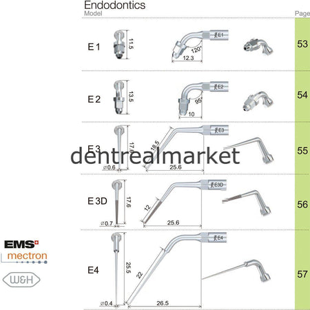 Woodpecker Scaler Endodontic Tip E2 – Compatible with EMS, Mectron, Woodpecker, and W&H