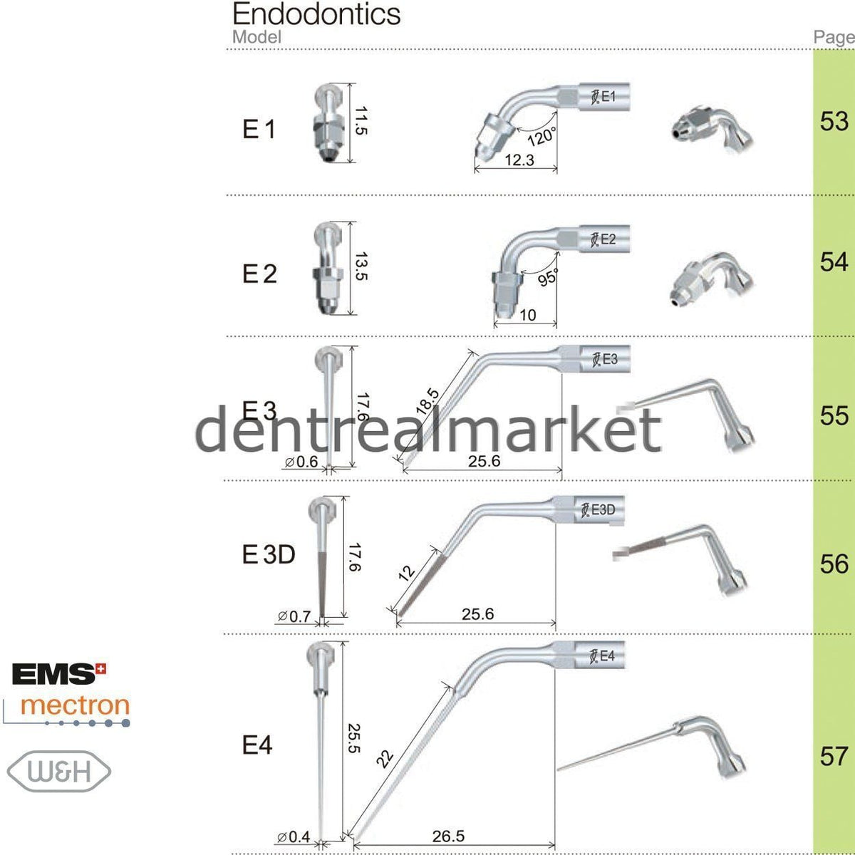 Woodpecker E12D Endodontic Scaler Tip - EMS, Mectron, Woodpecker, W&H Compatible
