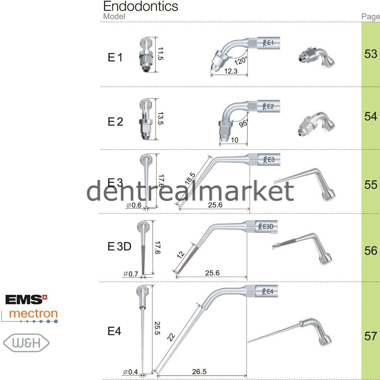 Woodpecker E12D Endodontic Scaler Tip - EMS, Mectron, Woodpecker, W&H Compatible