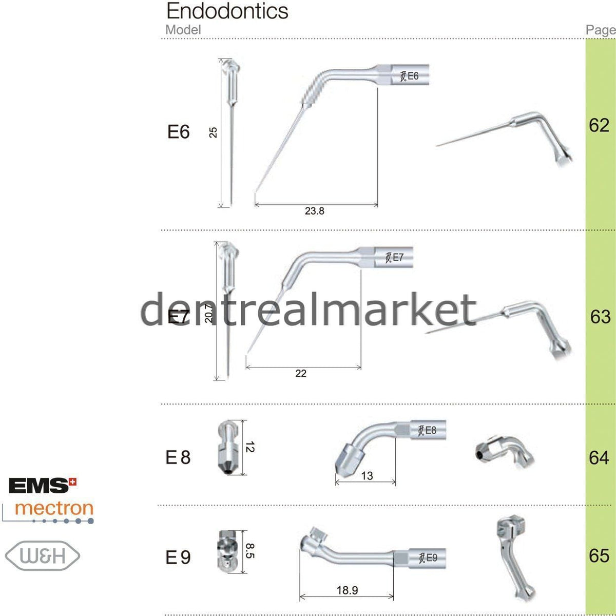 Woodpecker E12D Endodontic Scaler Tip - EMS, Mectron, Woodpecker, W&H Compatible
