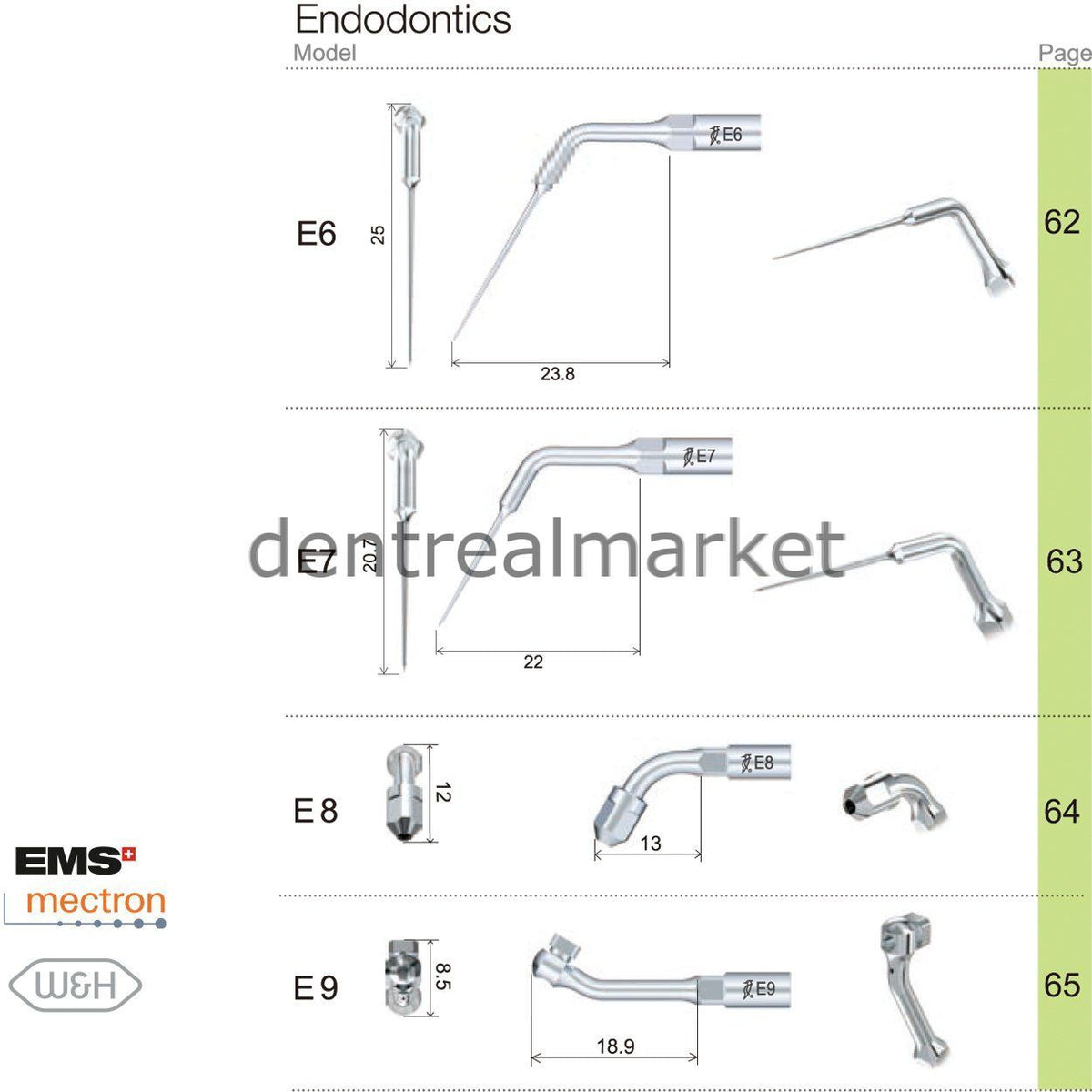 Woodpecker E11D Endodontic Scaler Tip - EMS, Mectron, Woodpecker, W&H Compatible