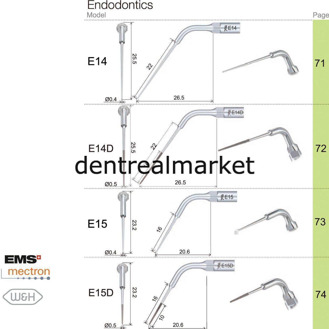 Woodpecker Scaler Endodontic Tip E5D – Compatible with EMS, Mectron, Woodpecker, and W&H