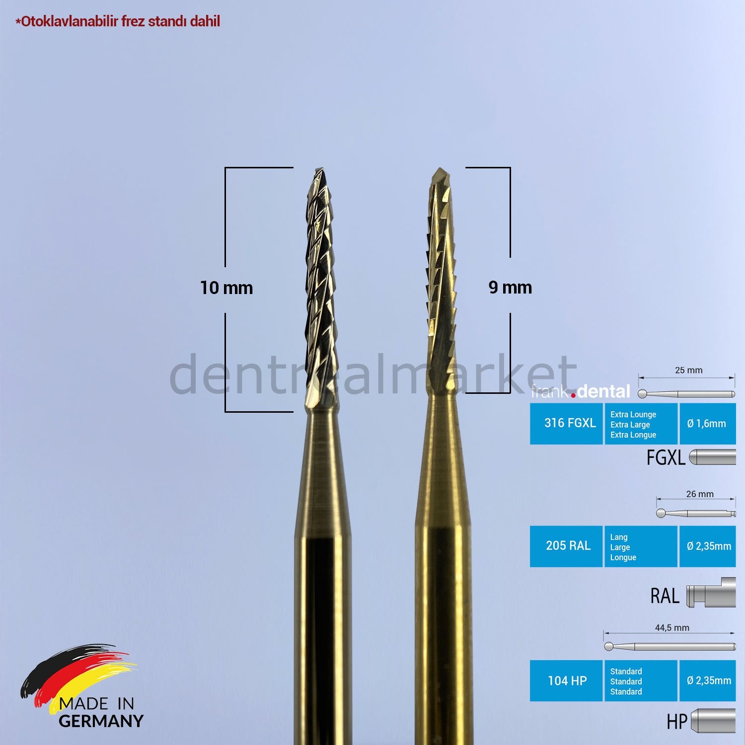 Frank Dental Titanium Carbide Surgical Bur Set — Root Separation, Bone Cutting