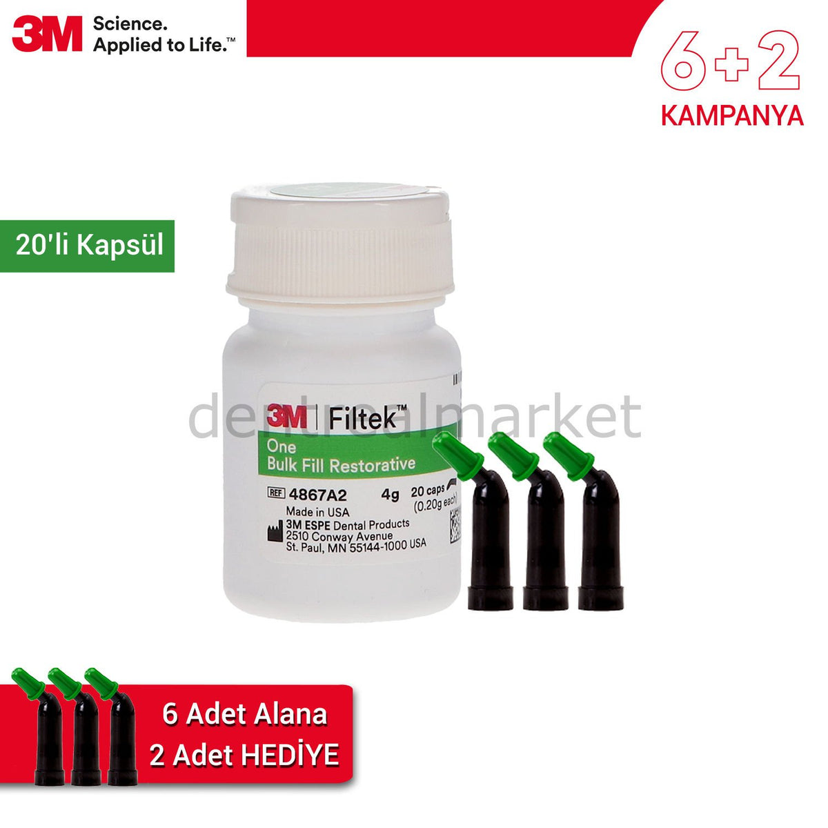 Solventum (3M) Filtek One Bulk Fill Posterior Capsule — 6+2 Campaign