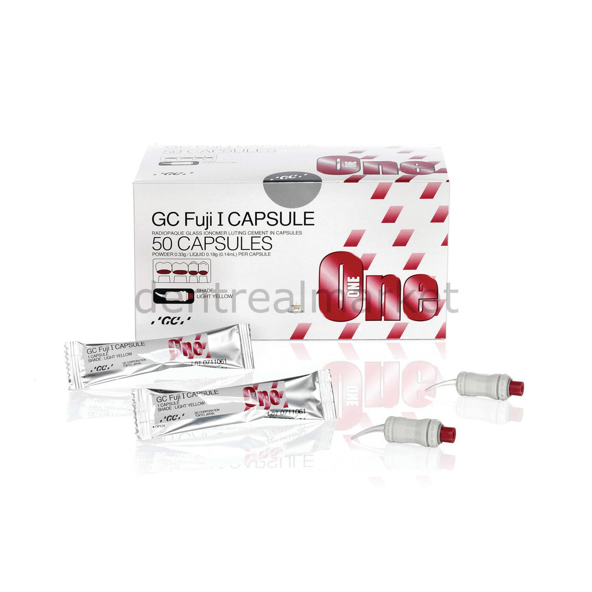 Gc Dental Fuji I Capsule Pack of 50 Light Yellow Self-Curing Glass Ionomer
