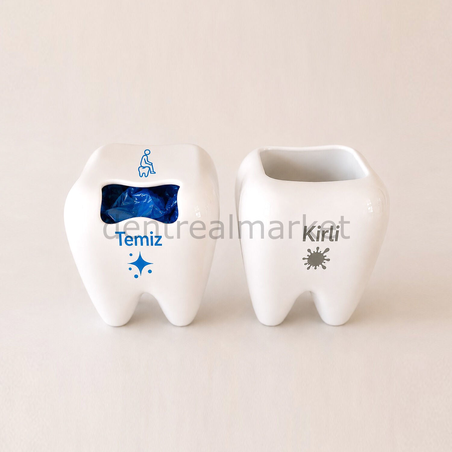 New Dent Tooth-Shaped Shoe Cover Dispenser with Waste Bin