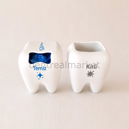 New Dent Tooth-Shaped Shoe Cover Dispenser with Waste Bin