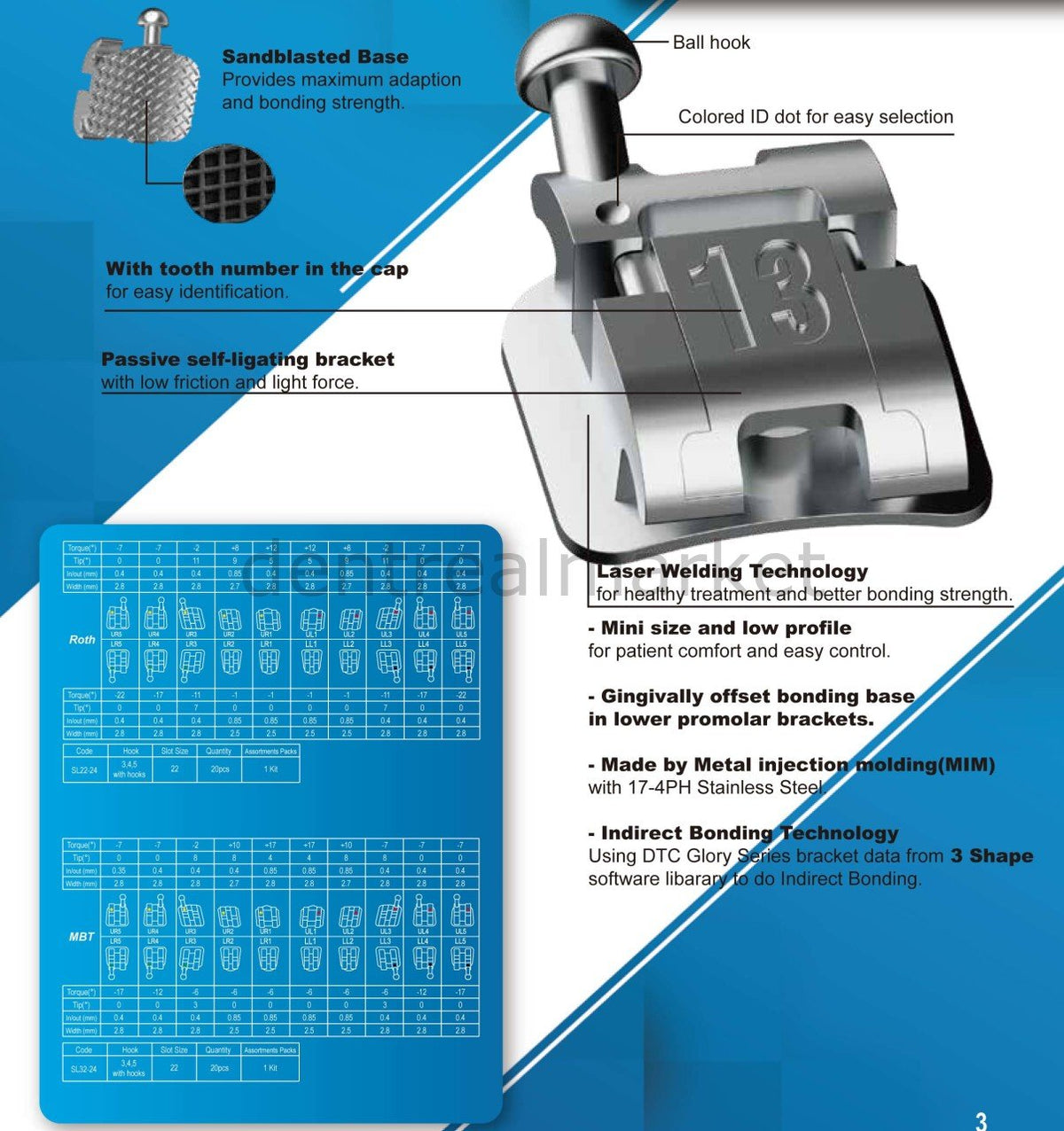 Dtc Orthodontics Glory Self-Ligating Metal Bracket
