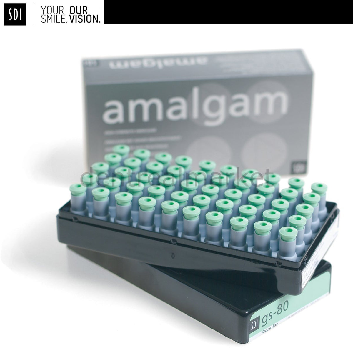 GS-80 Economical Amalgam %40 Ag - Non-gamma 2 - Admix Alloy - Three Spill
