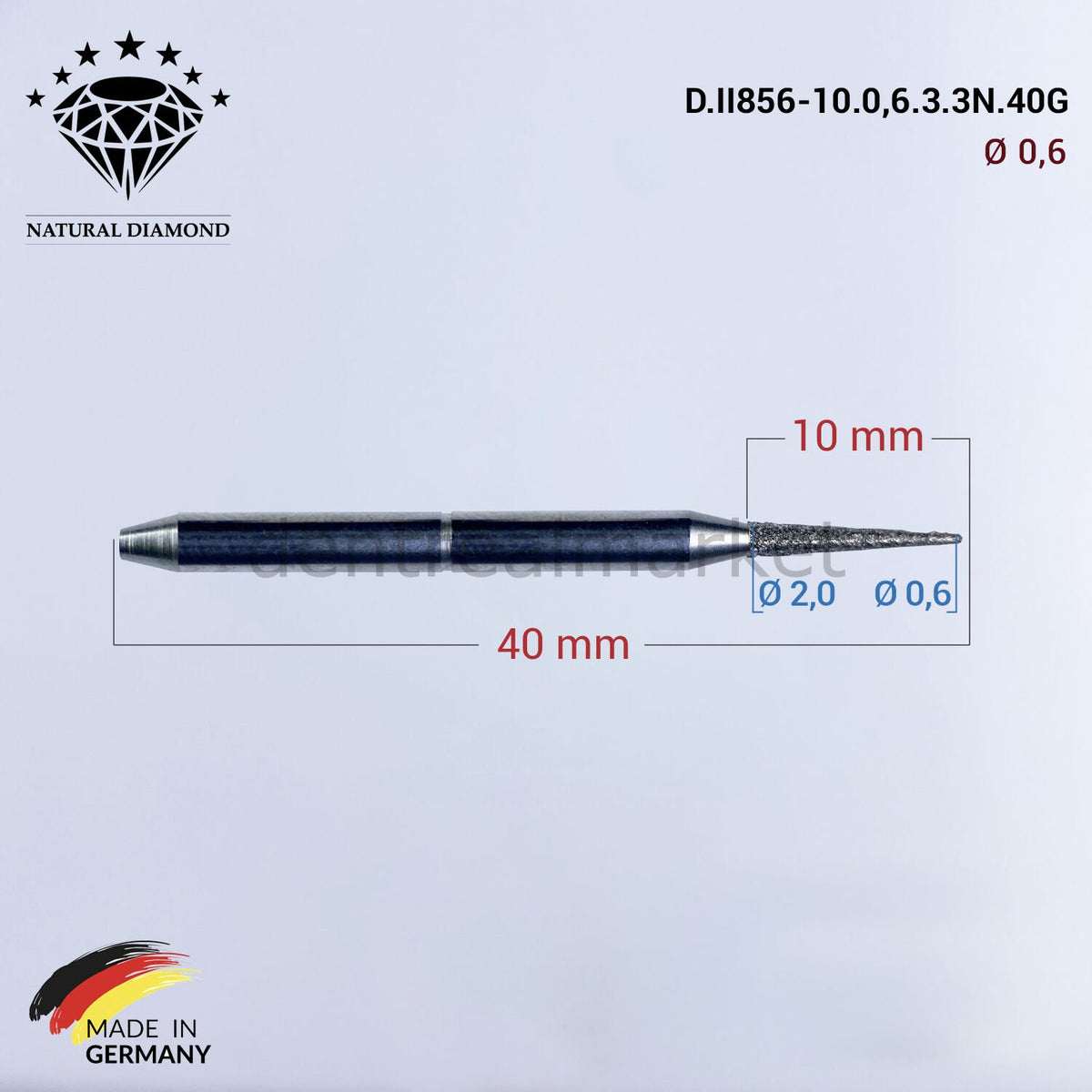 Frank Dental Imes-icore Wieland Diamond CAD/CAM Drill 0.6 mm