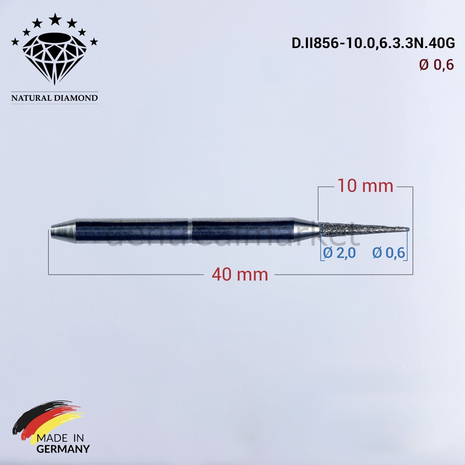 Frank Dental Imes-icore Wieland Diamond CAD/CAM Drill 0.6 mm