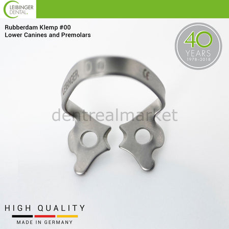 Leibinger Rubber Dam Clamp #00 — Lower Canines and Premolars