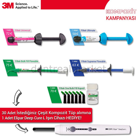 Solventum (3M) Filtek 30-Tube Composite Campaign with Curing Light