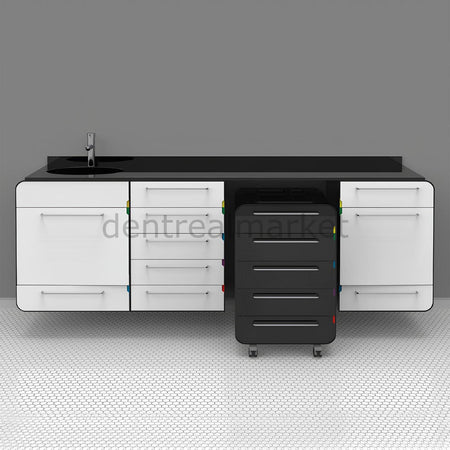 Grup Dental Wall-Mount Mobile Cabinet Clinic Workbench - Glass Top KV01
