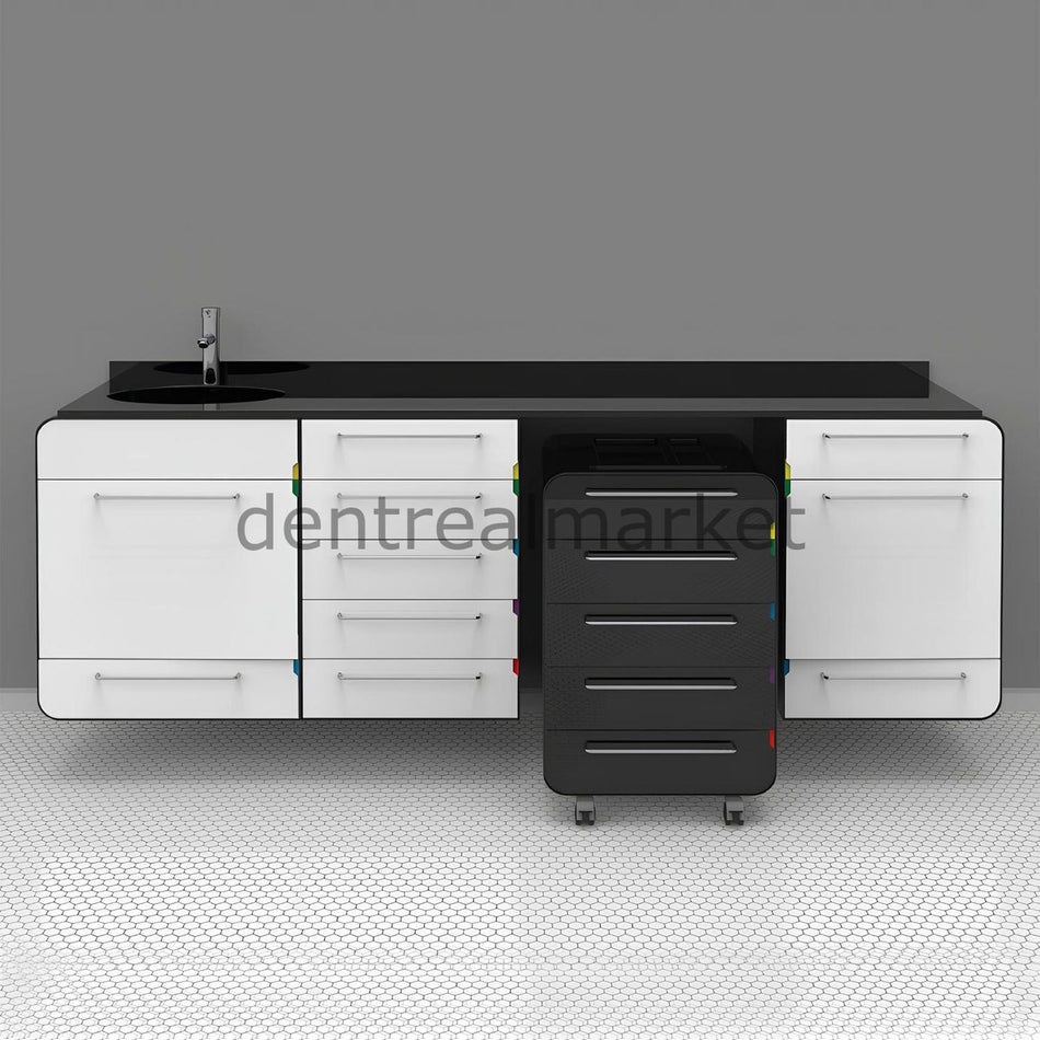 Grup Dental Wall-Mount Mobile Cabinet Clinic Workbench - Corian Top KV01