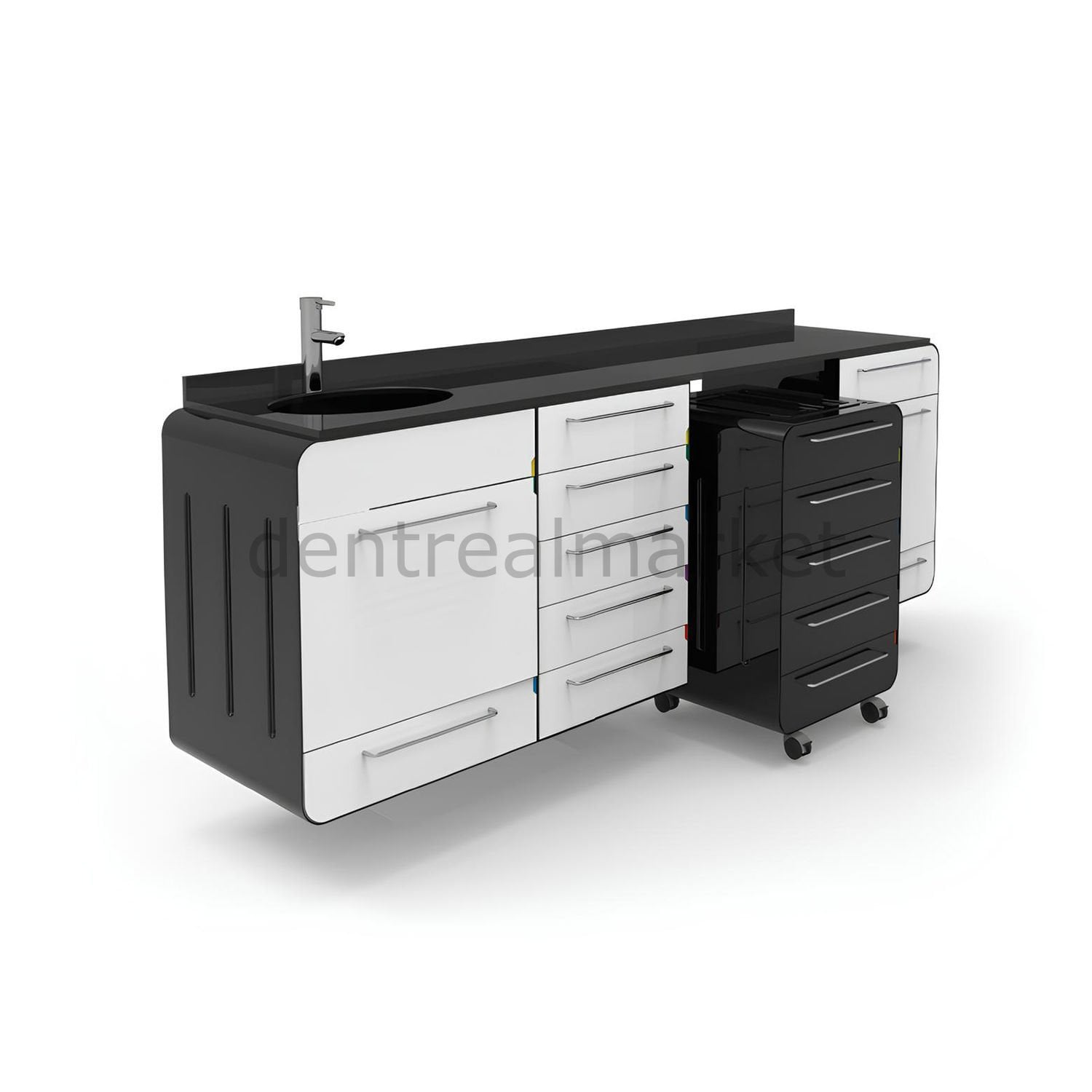 Grup Dental Wall-Mount Mobile Cabinet Clinic Workbench - Glass Top KV01