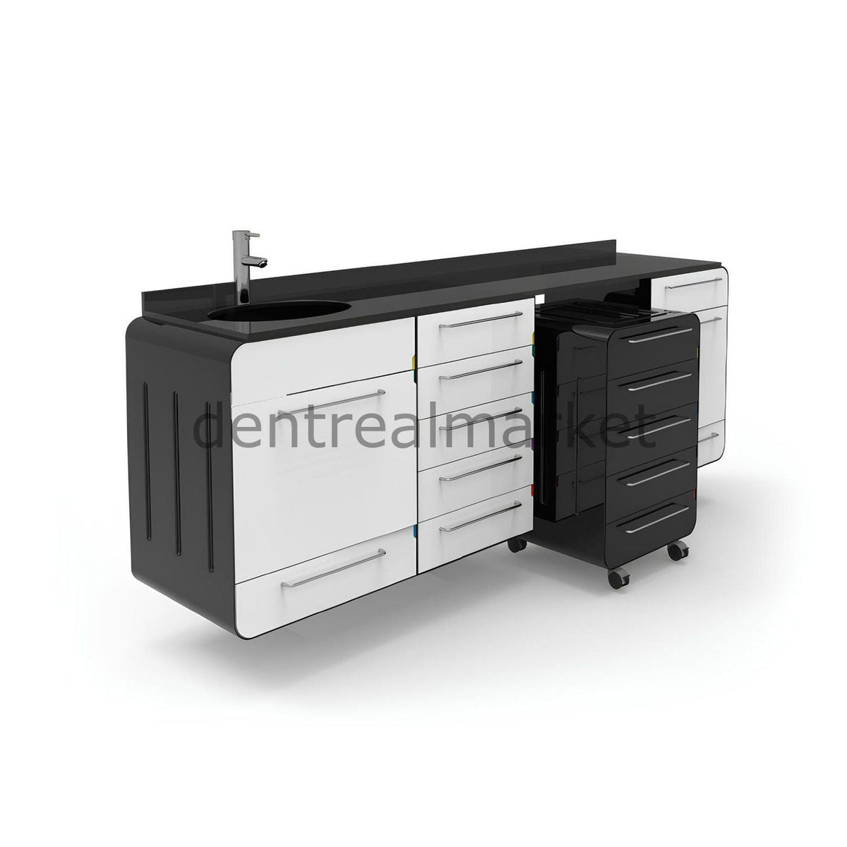 Grup Dental Wall-Mount Mobile Cabinet Clinic Workbench - Corian Top KV01