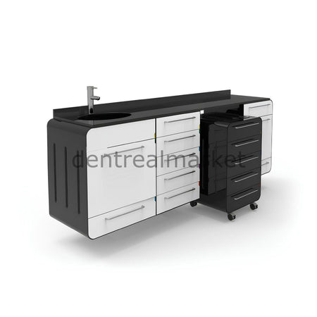 Grup Dental Wall-Mount Mobile Cabinet Clinic Workbench - Corian Top KV01