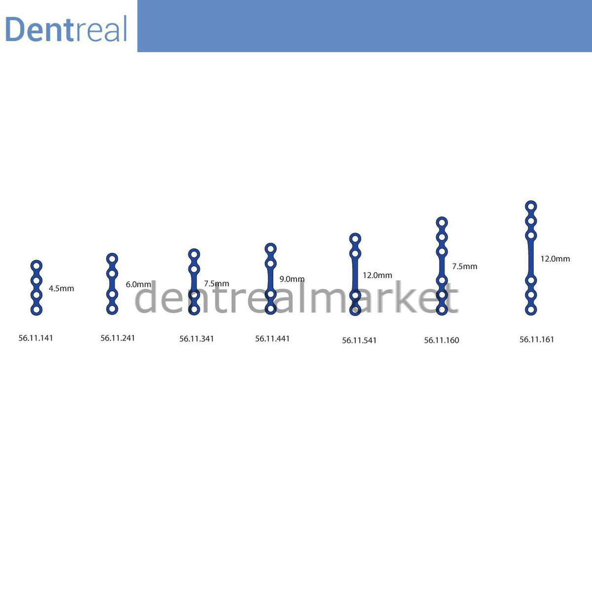 Dentreal Titanium Maxillofacial Micro Bone Plate 0.6 mm