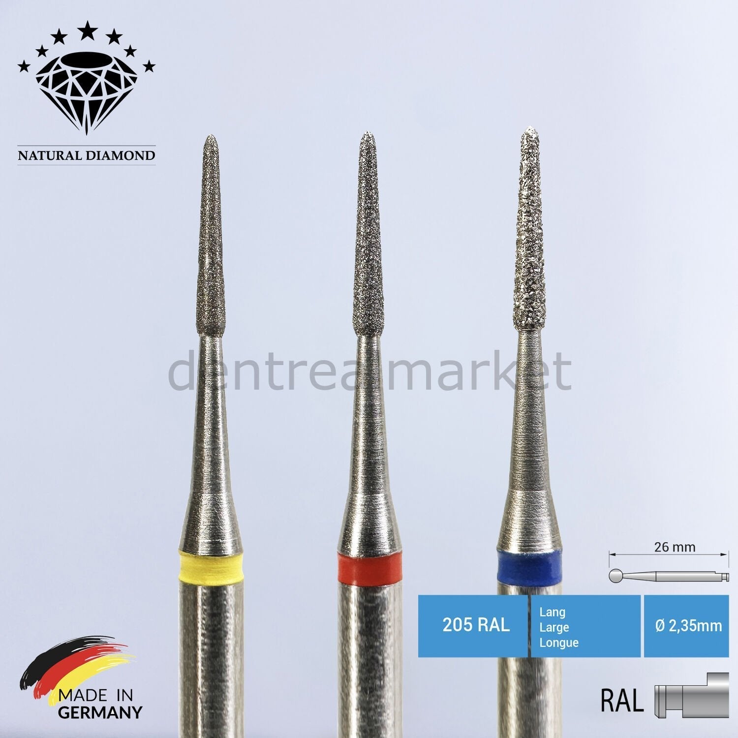 Frank Dental - Natural Diamond Perio Bur - Periodontal Bur 831 - 1 Pcs ...