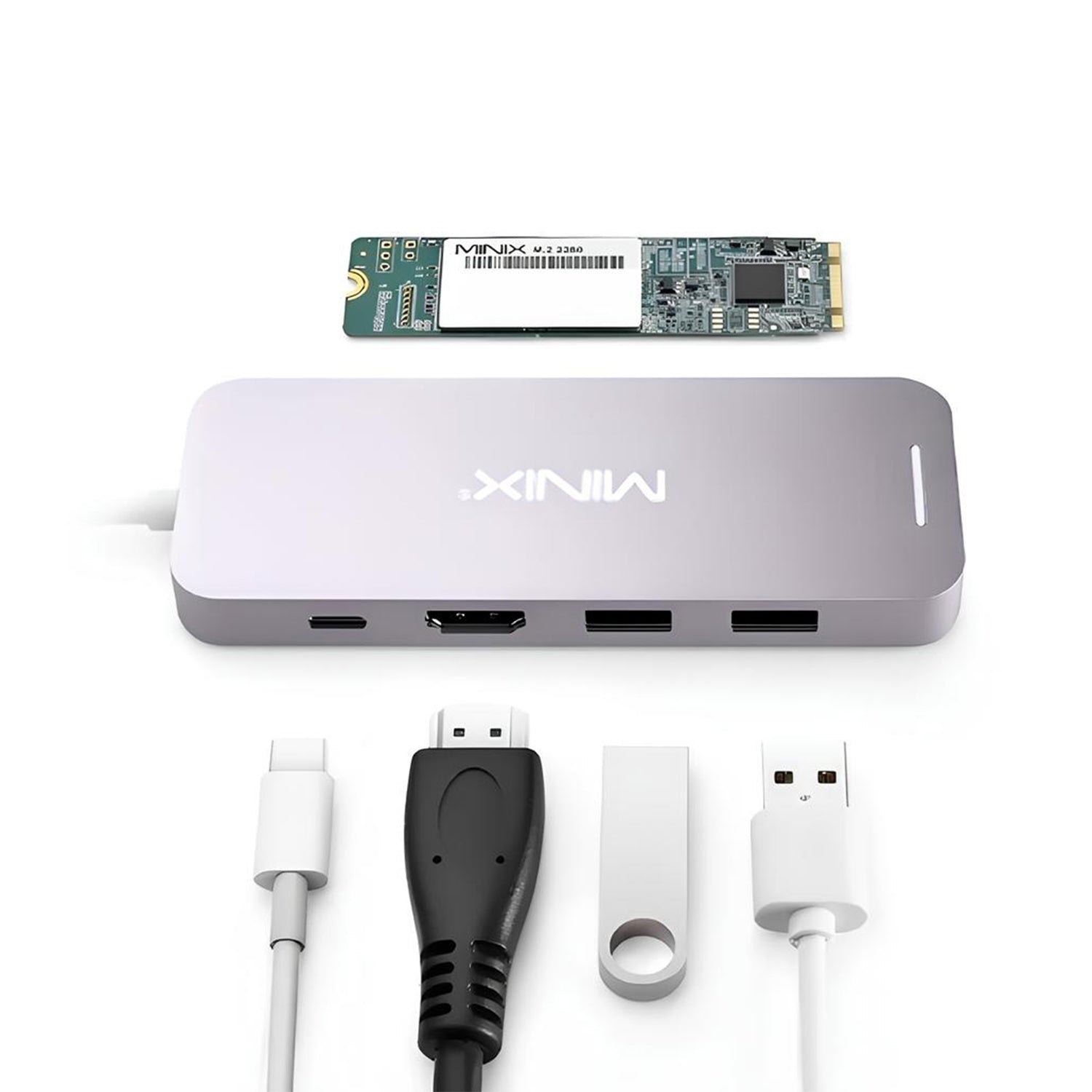 Minix - NEO S2 All-in-One Portable Storage - 240 Gb & USB-C Hdmi