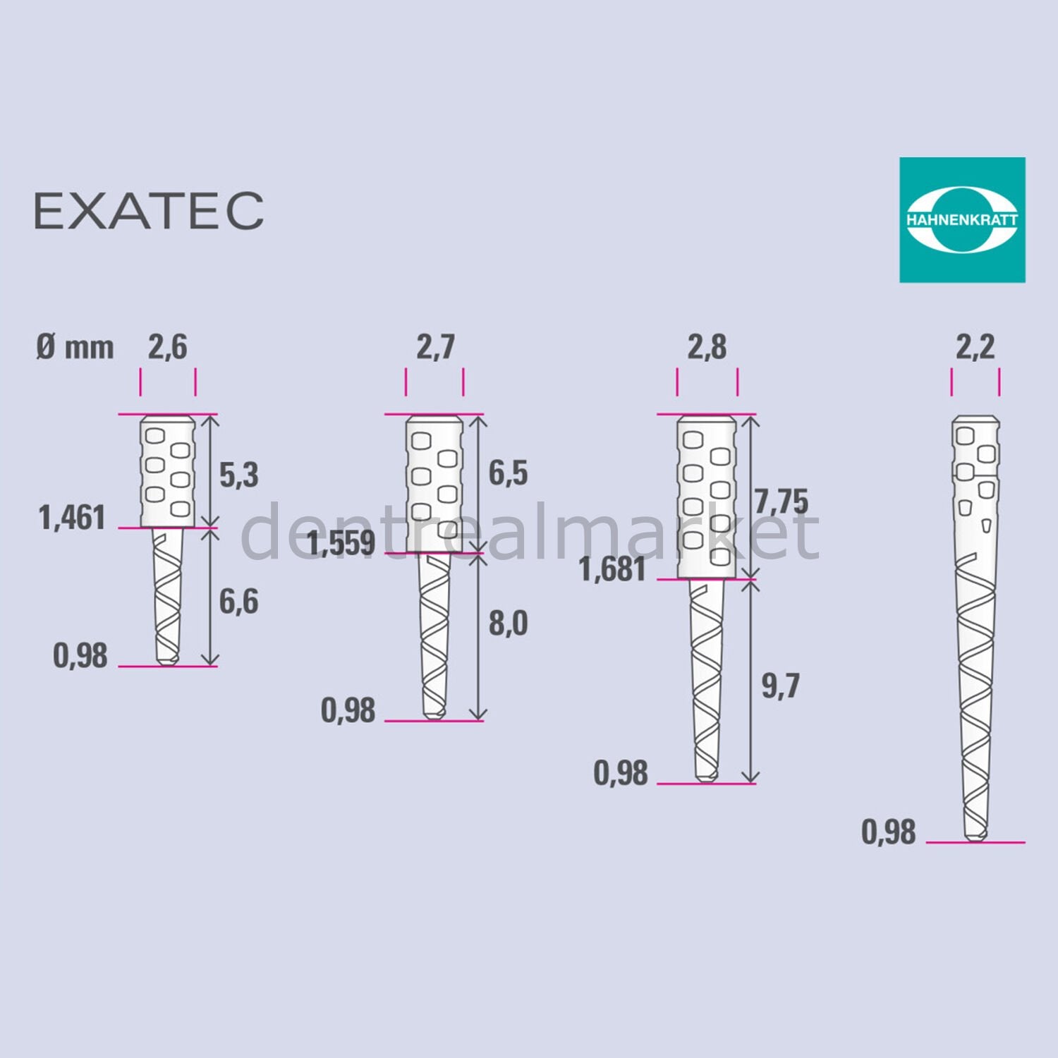 Hahnenkratt Exatec Blanco Fiber Post Pack of 10 Refill