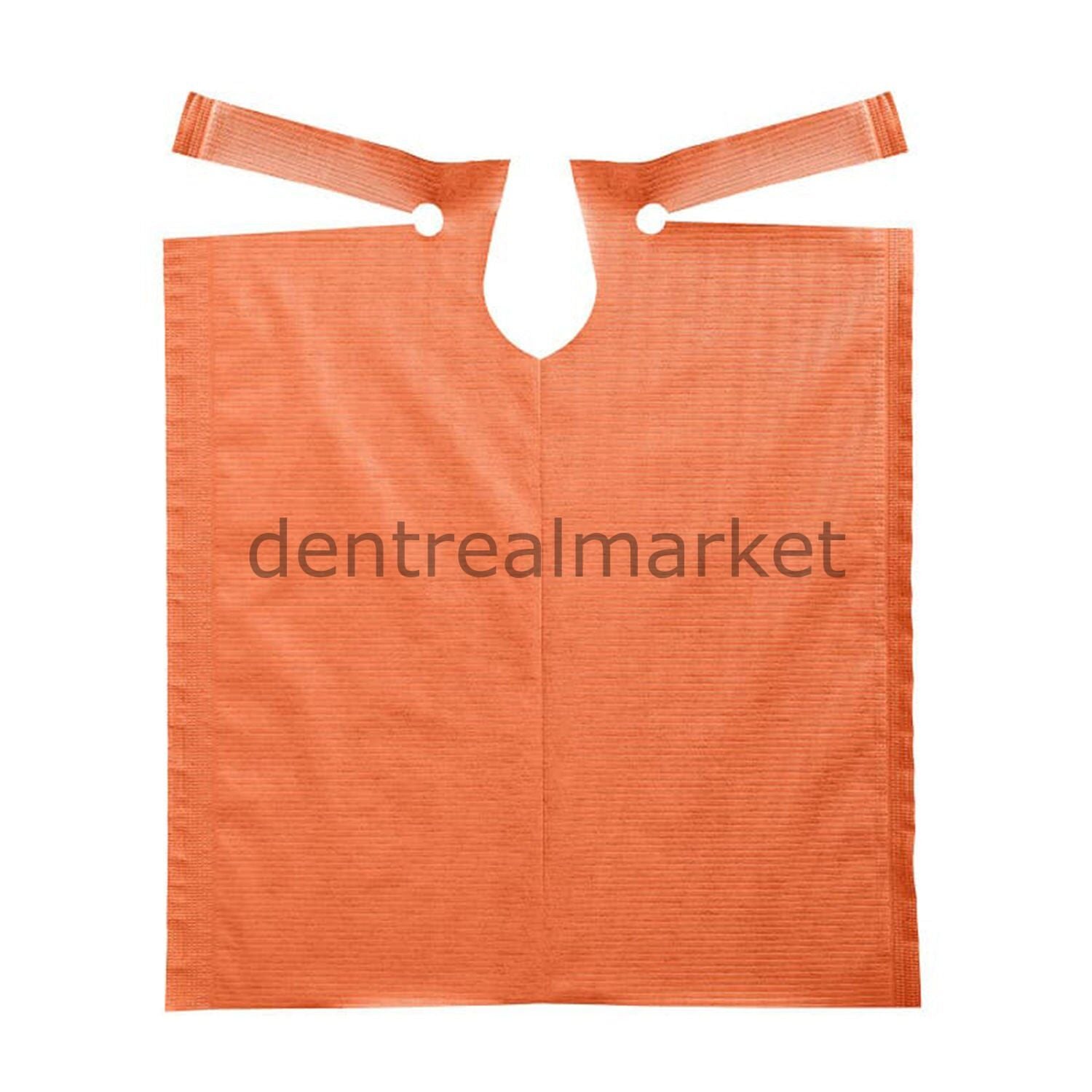 Ceda European Roll Dental Patient Bib — Orange