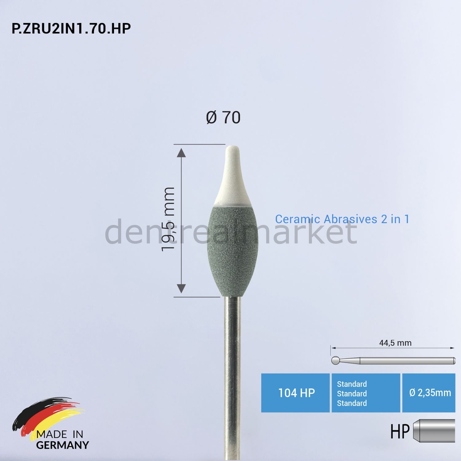 Frank Dental Ceramic and Zirconium Abrasives 2 in 1 P.ZRU2IN1 Ø70 mm