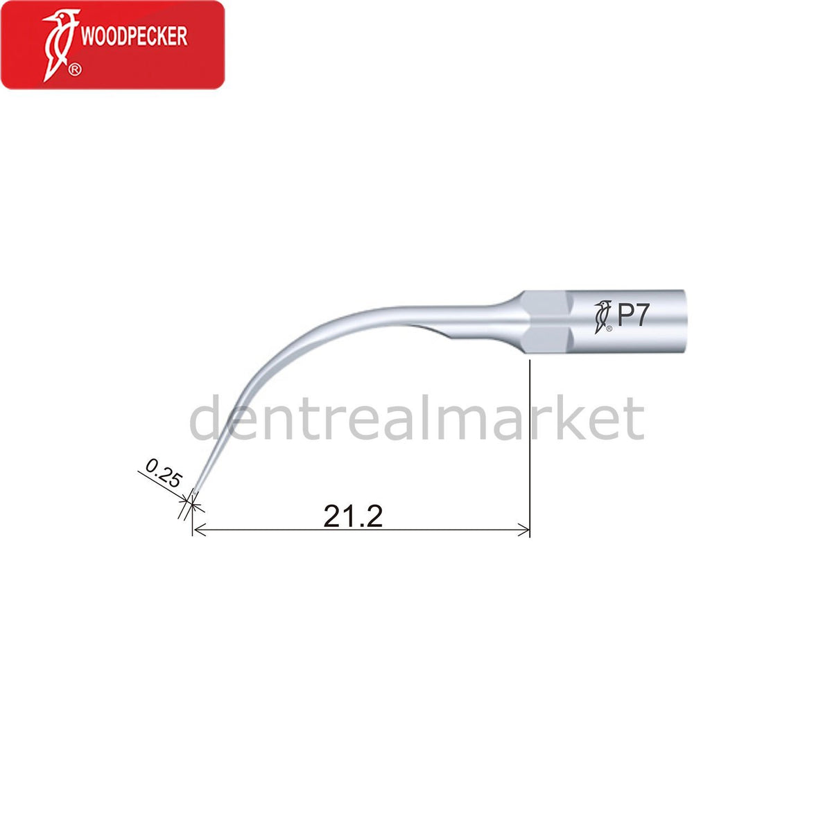 Woodpecker P7 Periodontic Scaler Tip - EMS, Mectron, Woodpecker, W&H Compatible