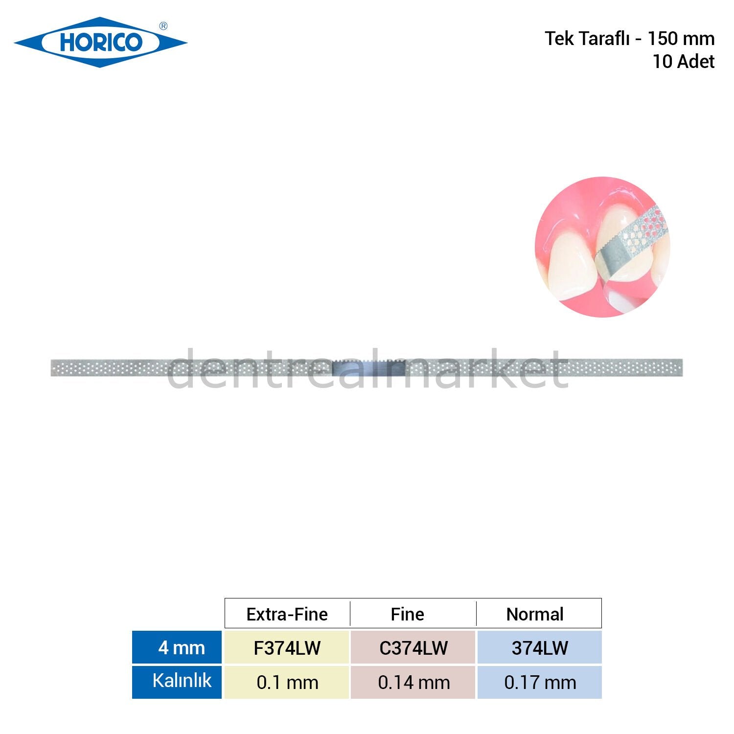 Horico Perforated Saw-Gap Diamond Strip - Single-sided - Pack of 10