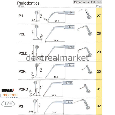 Woodpecker Scaler Periodontic Tip P14L – Compatible with EMS, Mectron, Woodpecker, and W&H
