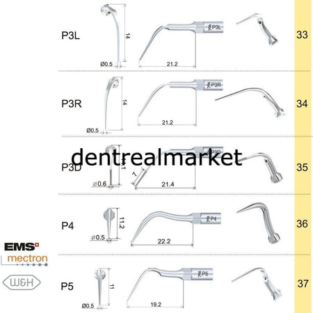Woodpecker P7 Periodontic Scaler Tip - EMS, Mectron, Woodpecker, W&H Compatible