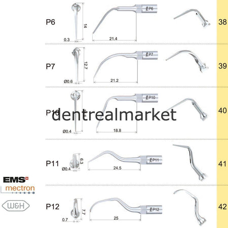 Woodpecker Periodontic Scaler Tip P20L — EMS, Mectron, Woodpecker, W&H Compatible