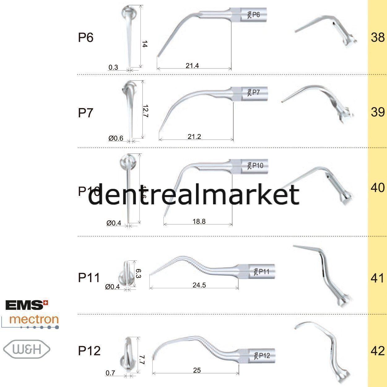 Woodpecker P2R Periodontic Scaler Tip – EMS, Mectron, Woodpecker, W&H Compatible