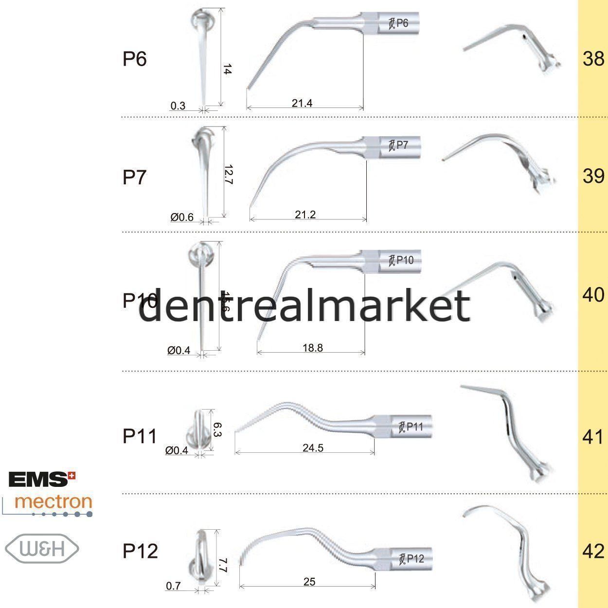 Woodpecker Periodontic Scaler Tip P22L — EMS, Mectron, Woodpecker, W&H Compatible