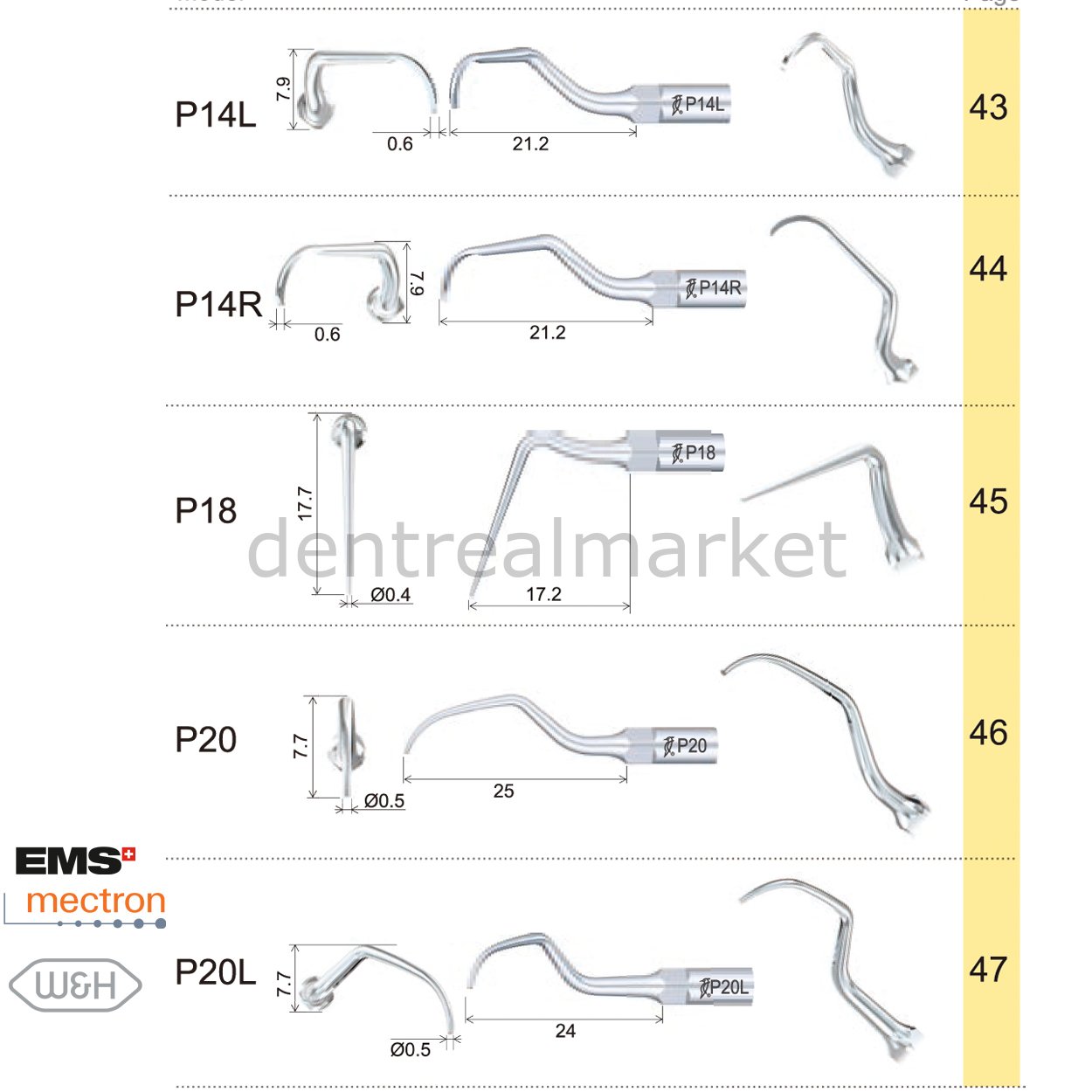 Woodpecker Periodontic Tip P1 - EMS, Mectron, Woodpecker, W&H Compatible
