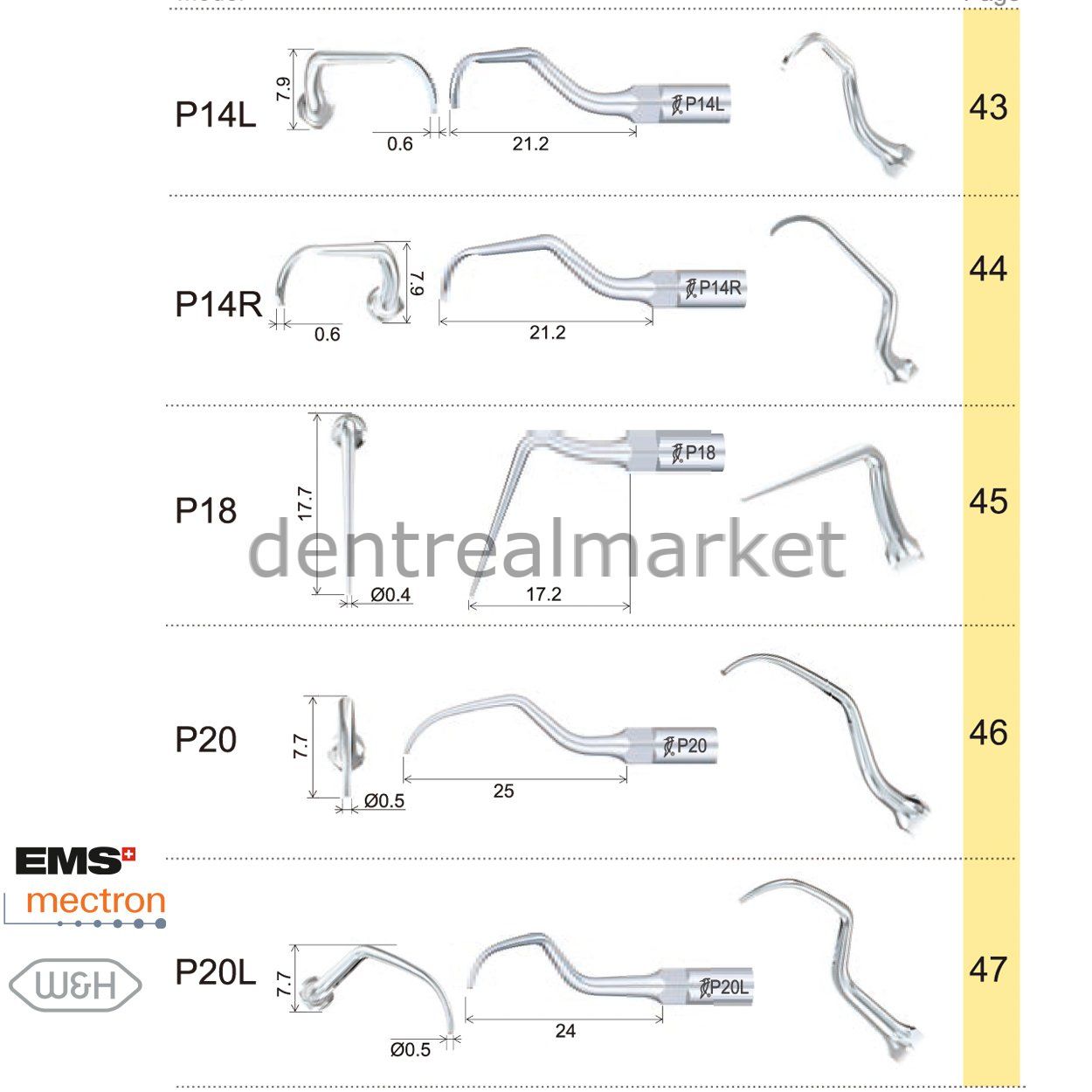Woodpecker Scaler Periodontic Tip P12 – Compatible with EMS, Mectron, Woodpecker, and W&H