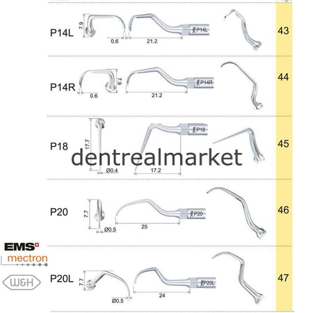 Woodpecker Periodontic Scaler Tip P20R — EMS, Mectron, Woodpecker, W&H Compatible