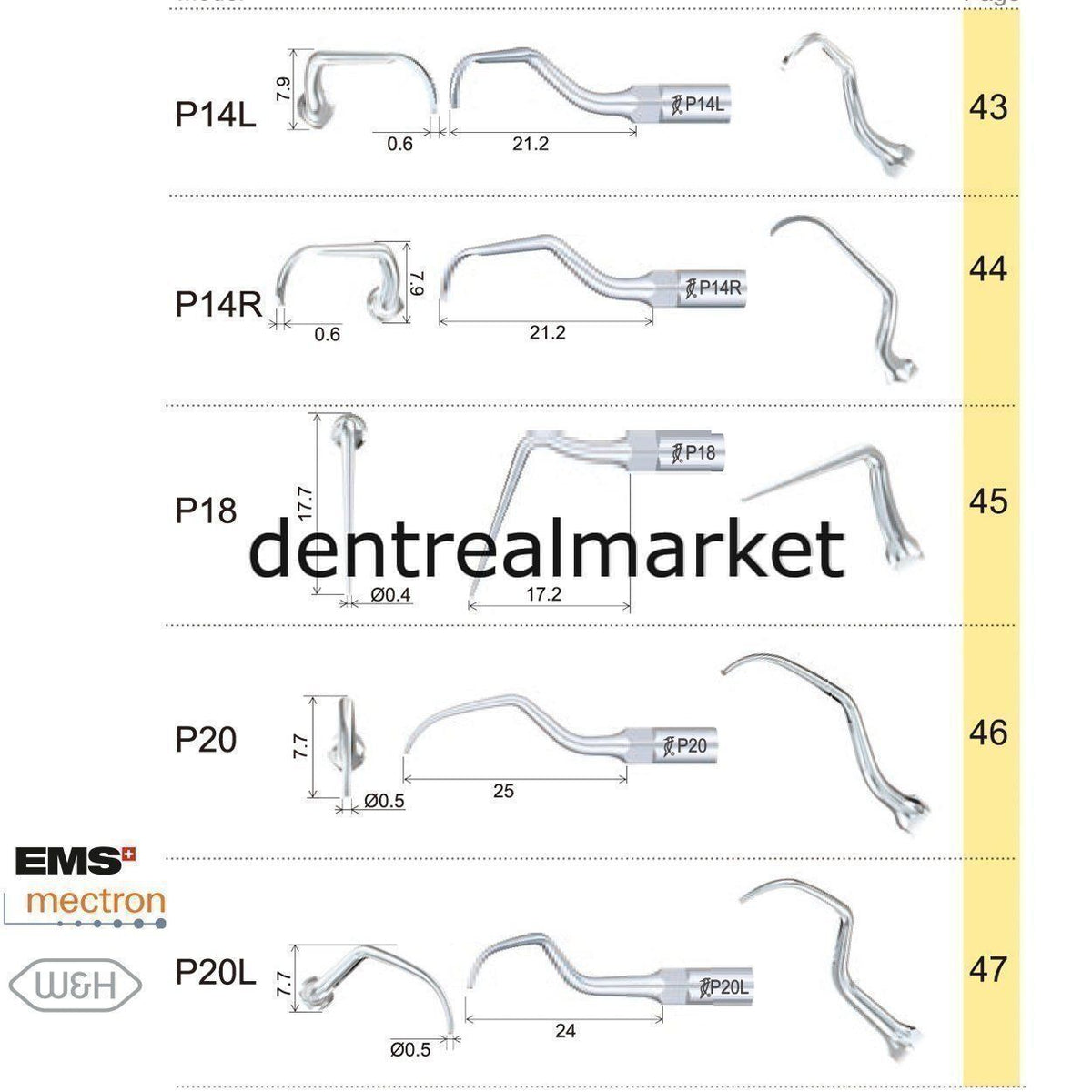 Woodpecker P2R Periodontic Scaler Tip – EMS, Mectron, Woodpecker, W&H Compatible