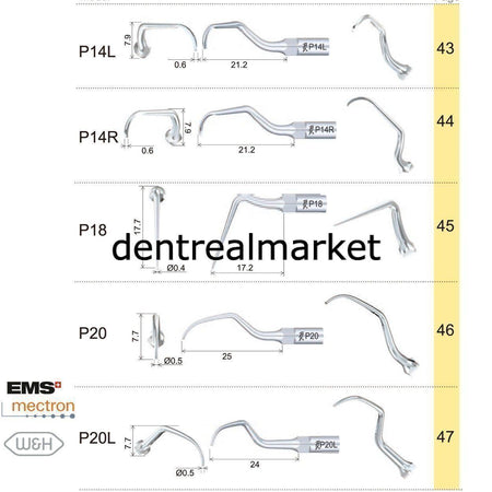 Woodpecker P6 Periodontic Scaler Tip - EMS, Mectron, Woodpecker, W&H Compatible