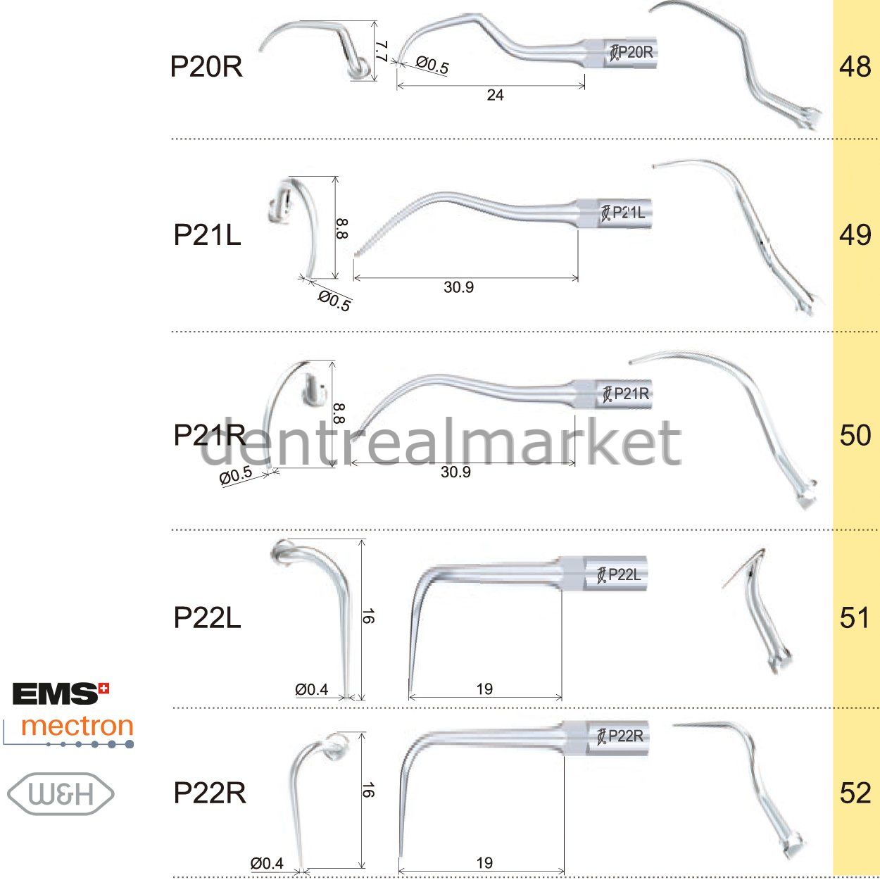Woodpecker Scaler Periodontic Tip P12 – Compatible with EMS, Mectron, Woodpecker, and W&H